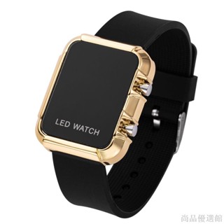 【尚品】簡約男士運動手錶 電子錶 韓版中學生數字手錶 方形LED電子手錶 時尚中性 休閒LED顯示手錶 情侶硅膠手錶