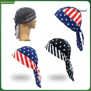 <WT>獨立日帽子無簷星條紋印花撞色遊行照片道具裝飾軟美式國旗印花獨立日帽子頭飾