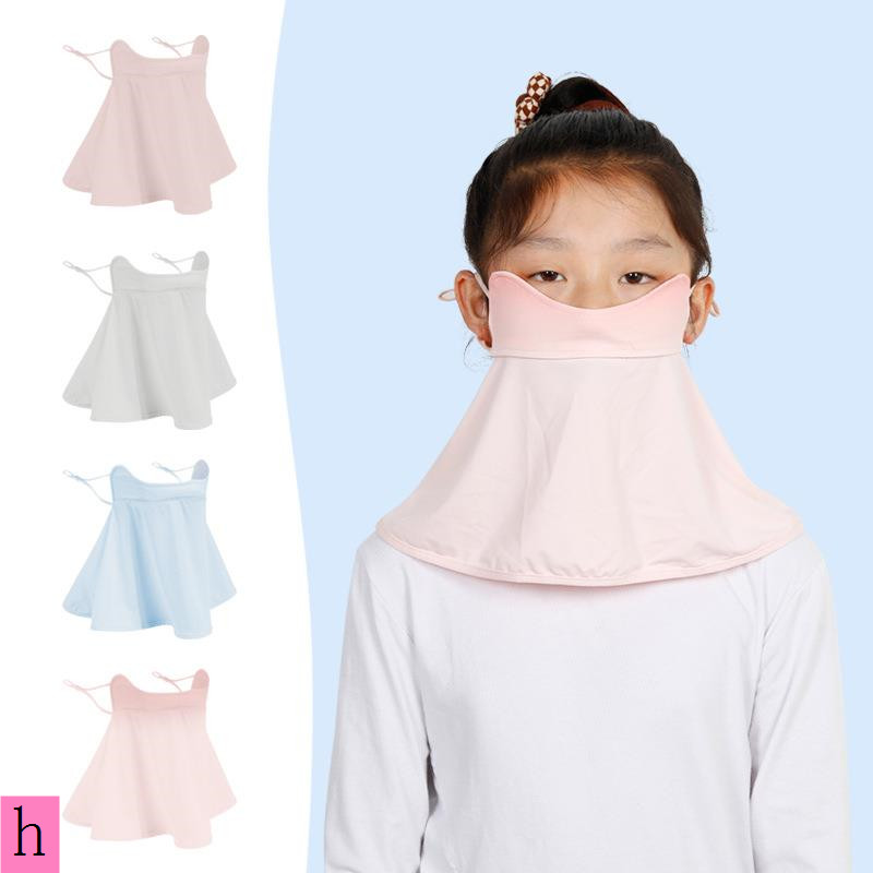 時尚無恆防晒口罩夏季兒童口罩護眼角戶外防紫外線透氣冰絲遮陽防晒面罩護脖