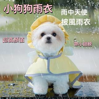 小狗狗專用雨衣 寵物防水雨衣 狗狗天使斗篷雨披 寵物帶牽引環雨衣 狗狗春秋款衣服 寵物衣服 雪納瑞 小型犬雨衣 狗狗雨披