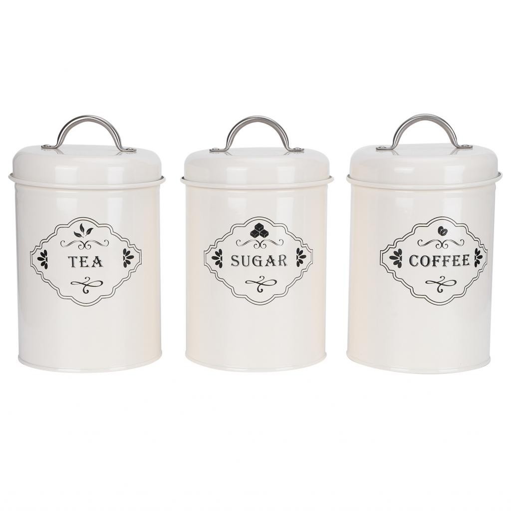 3 件/套廚房收納罐糖/咖啡/茶罐食品密封