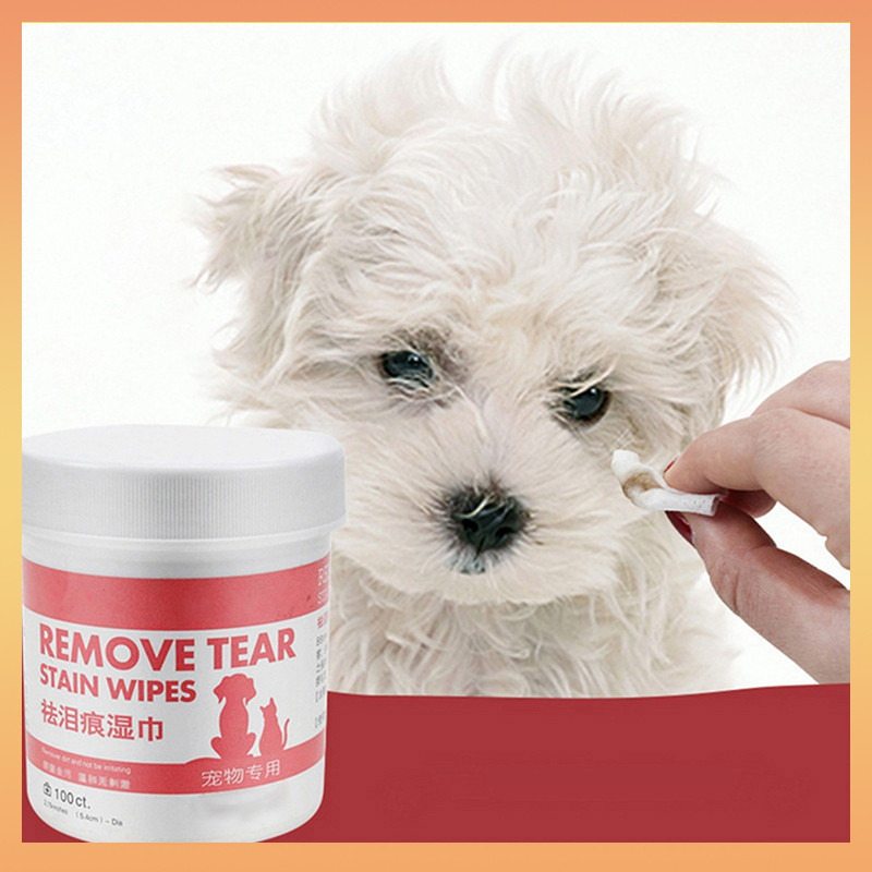 [BayStar] 100 件寵物眼濕巾狗貓清潔紙毛巾淚痕去除劑美容用品