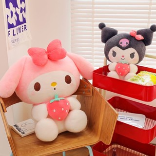 40 厘米三麗鷗毛絨玩具卡哇伊 Kuromi My Melody 毛絨玩具柔軟填充枕頭娃娃房間裝飾兒童玩具