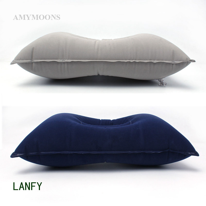 Lanfy 便攜式按壓充氣枕戶外旅行枕腰枕護頸氣枕床枕頸墊家庭辦公用品