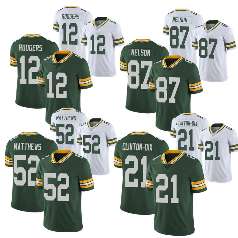 NFL橄欖球球衣包裝工隊 Packers 12 Rodgers 52 21 87  美式足球球衣