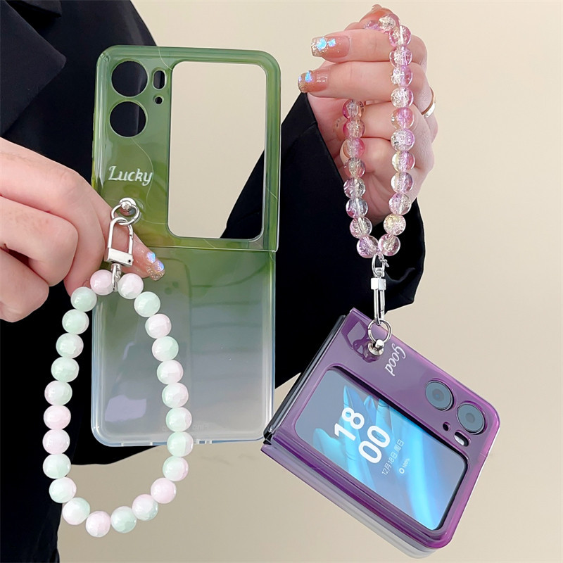 Oppo Find N2 N3 Flip 紫綠光暈染手環軟膠手機殼折疊手機殼