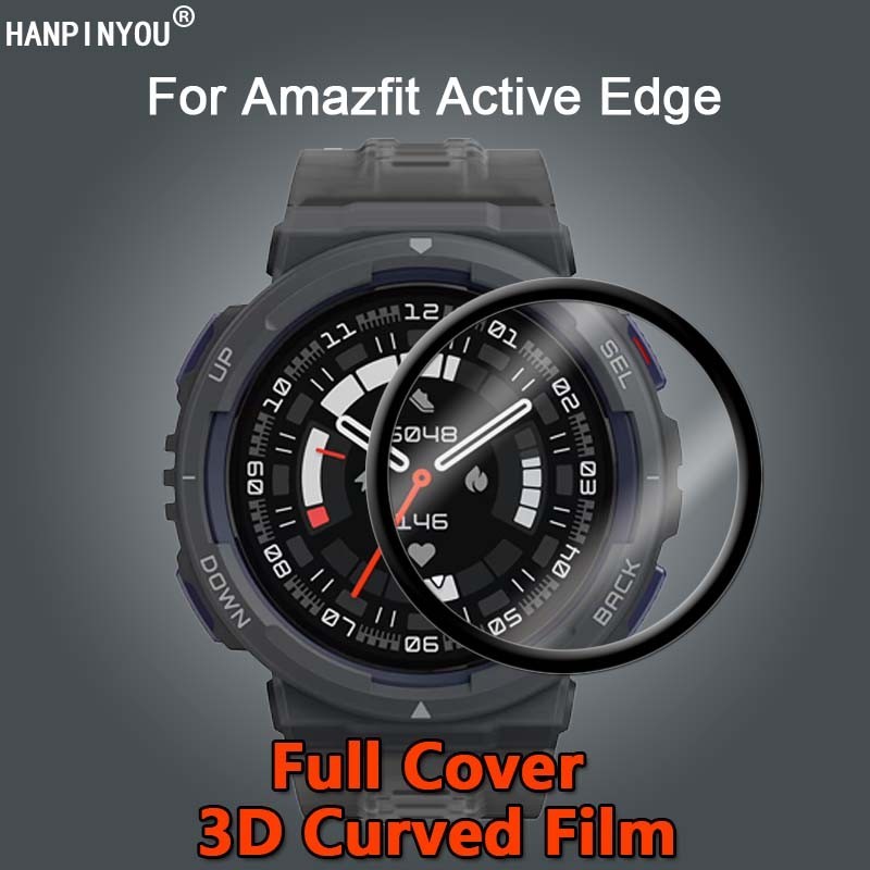 適用於 Amazfit Active Edge 智能手錶全覆蓋高清透明電鍍軟 PET PMMA 薄膜 3D 曲面屏幕保護