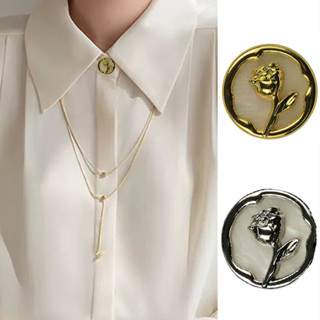 BFXDG 5件/套名媛風時尚金色銀色玫瑰花衣服裝飾鈕扣縫紉配件針織襯衫毛衣洋裝西裝外套襯衫縫紉鈕扣