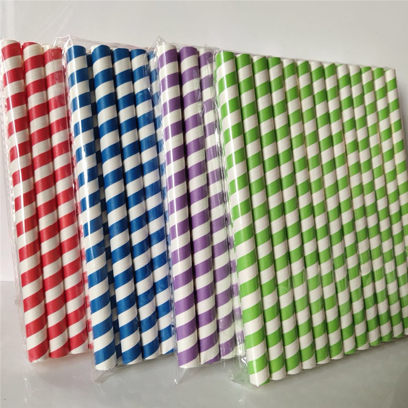 12MM大口徑奶茶紙吸管100支環保紙彩色創意甜品臺果汁飲料派對裝飾