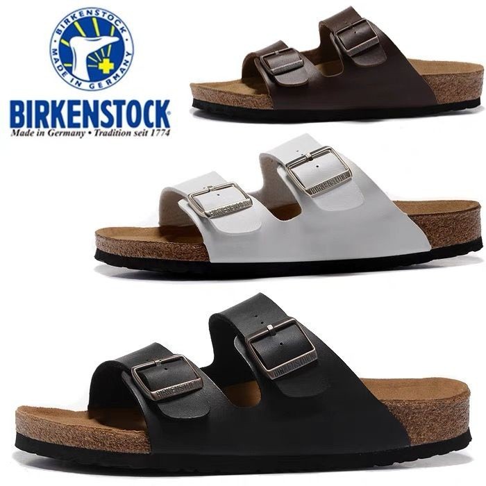 德國Birkenstock勃肯涼拖女外穿博肯厚底真皮軟木拖鞋沙灘涼鞋男