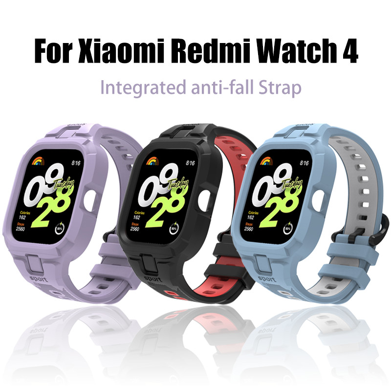 XIAOMI 適用於小米 Redmi Watch 4 的矽膠錶帶錶殼運動錶帶 Smartwatch 替換錶帶適用於 Re