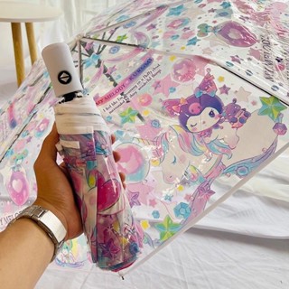 √透明雨傘√現貨 日本庫洛米透明雨傘三折傘 全自動 網紅拍照可愛 摺疊 少女心道具卡通