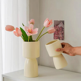 ins風簡約創意陶瓷花瓶 蝴蝶蘭花盆 客廳餐桌插花桌面擺件