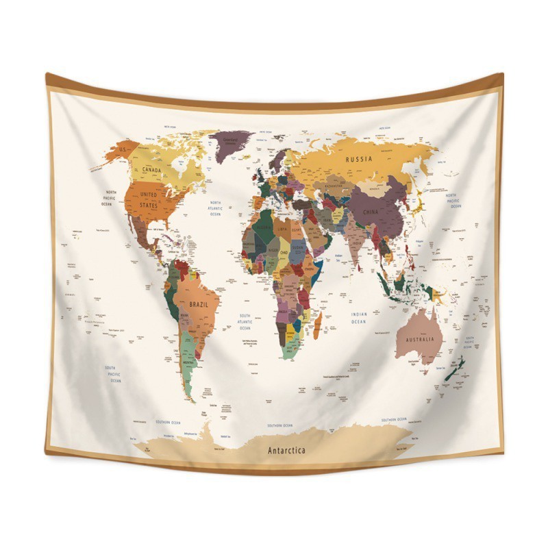 【RuiBRO】北歐家裝 世界地圖 ins掛布背景布 歐式臥室客廳裝飾 自拍牆壁毯桌布掛毯