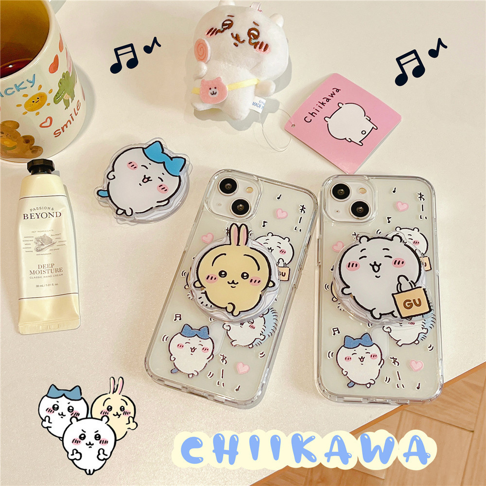 Chiikawa 外殼帶磁鐵 Popsoket 硬手機保護套適用於 iPhone 15 Pro Max 14 13 12