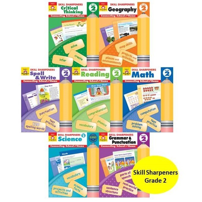 Skill Sharpeners 七學科練習套組Grade 2 (共7本平裝本)/Evan-Moor Educational Publishers【禮筑外文書店】