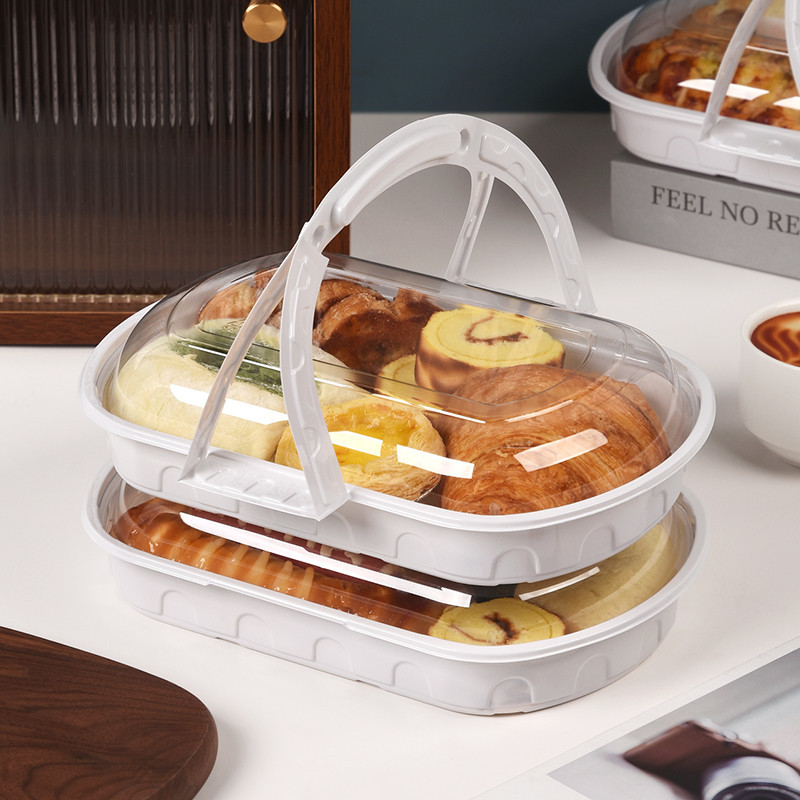 【現貨】【三明治包裝盒】甜點手提籃下午茶野餐盒 壽司三明治打包盒 露營蛋糕西點便當包裝盒