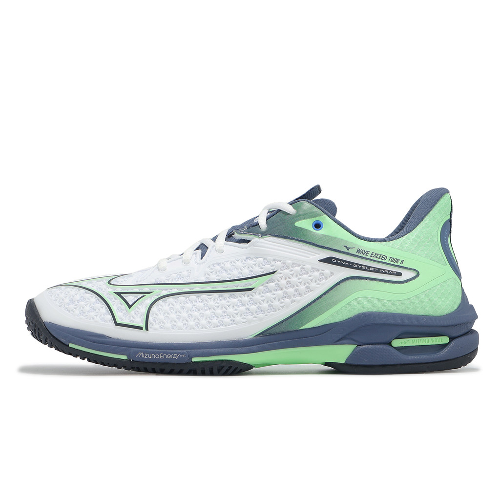 Mizuno 網球鞋 Wave Exceed Tour 6 AC 男鞋 白 綠 美津濃[ACS] 61GA2470-37