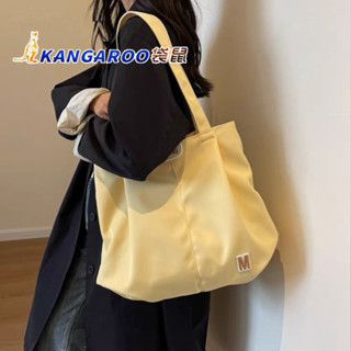 可開發票🎇袋鼠 高階感時尚百搭尼龍大包包女休閒外齣洋氣大容量單肩托特包