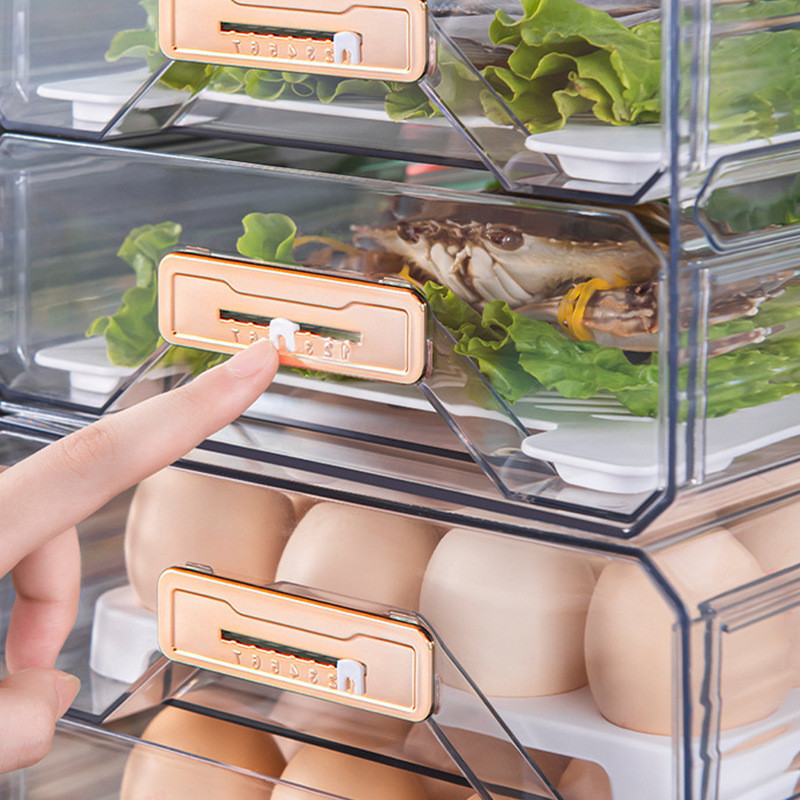 冰箱收納盒儲物 PET收納盒塑膠透明廚房整理瀝水保鮮盒冷凍收納盒