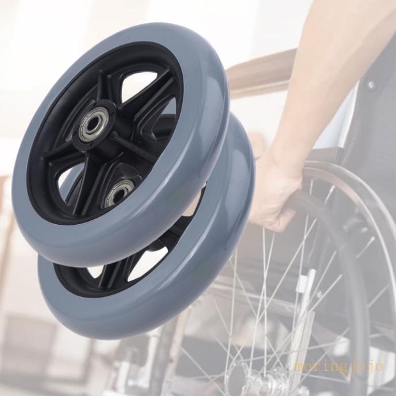 Jojo輪椅前輪6 8英寸耐磨實心輪胎車輪用品耐用