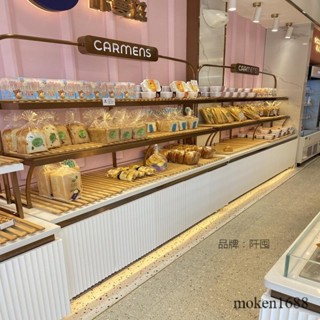 【開立發票】免運 麵包櫃 麵包中島櫃 弧型邊櫃 蛋糕商用玻璃不銹鋼鍍鈦展示架 貨架 實木蛋糕架