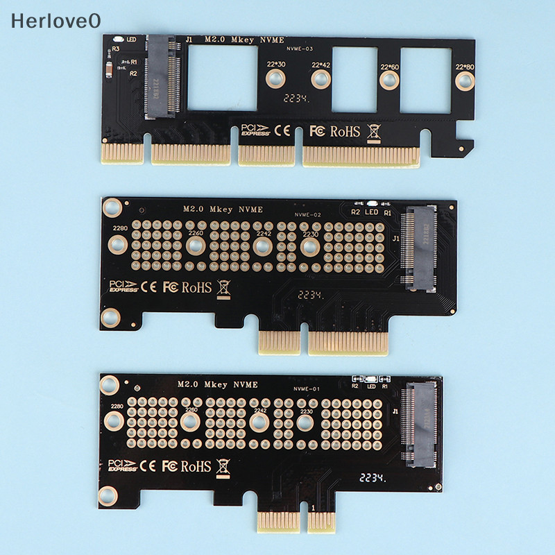 Herlove 1Set M.2 NVMe SSD 轉 PCIE 3.0 X16/X8/X4/X1 台式機 SSD 轉接
