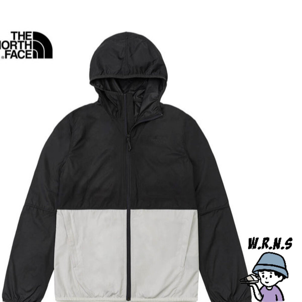 The North Face 北臉 男連帽風衣外套 防曬 吸濕 排汗 黑白NF0A4NEFAZ5