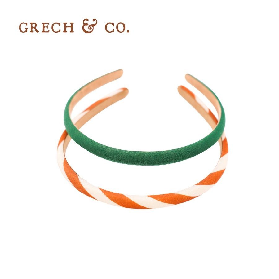 Grech&Co髮箍二入組/ 條紋白 eslite誠品