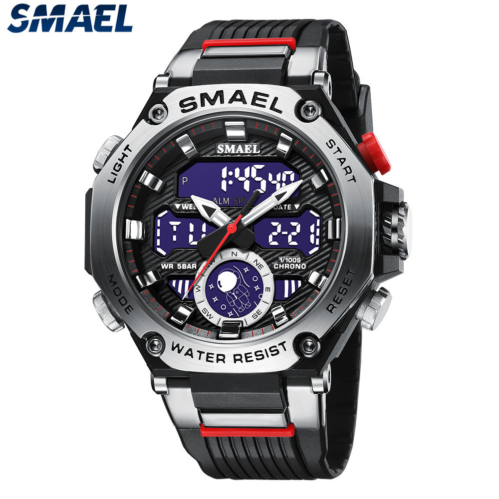 Smael 8069 SMAEL Astro 合金多功能學生手錶休閒運動多功能雙顯示電子表