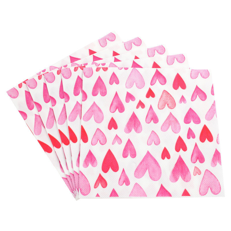 20 件/包 Love 情人節印花一次性餐巾紙,用於節日派對裝飾紙巾