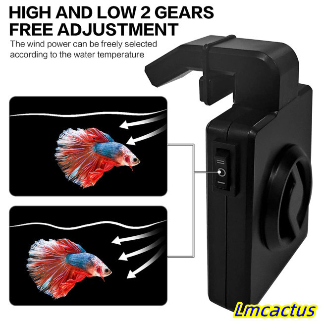 Lmcactus 迷你冷卻風扇 Usb 2 速可調節能溫度控制器適用於魚缸水族館