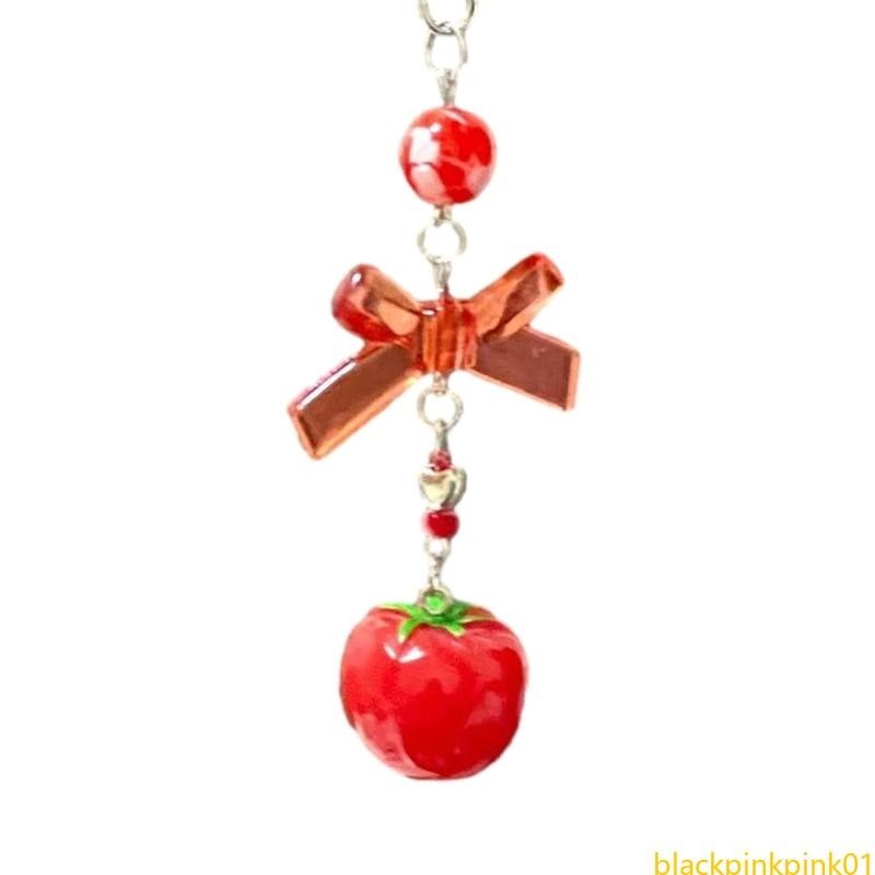 Bkpp1 獨特輕巧的番茄形手機鏈時尚番茄手機吊飾時尚手機帶鏈飾