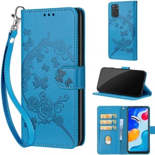 時尚壓紋 手機殼 紅米 Redmi Note 11S 4G 保護殼 掀蓋皮套 掛繩 翻蓋殼 插卡 支架