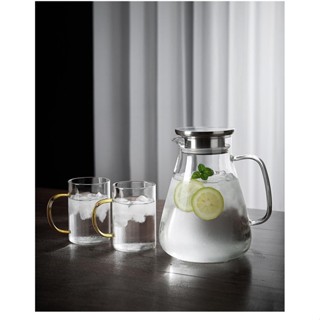 耐高溫玻璃涼水壺 大容量家用燒水壺 玻璃泡茶壺 檸檬水壺