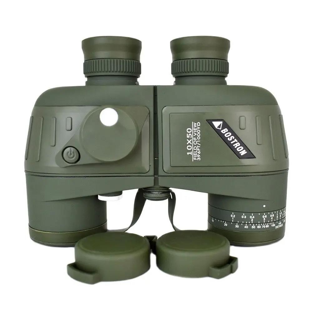 10x50 光學軍用雙筒望遠鏡防水防震瞄準鏡帶指南針露營旅行狩獵 Boshiren