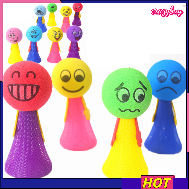 Crazy Emoji Jumping Popper Spring Toys 創意彈簧發射器整蠱玩具可愛精靈彈跳娃娃(顏