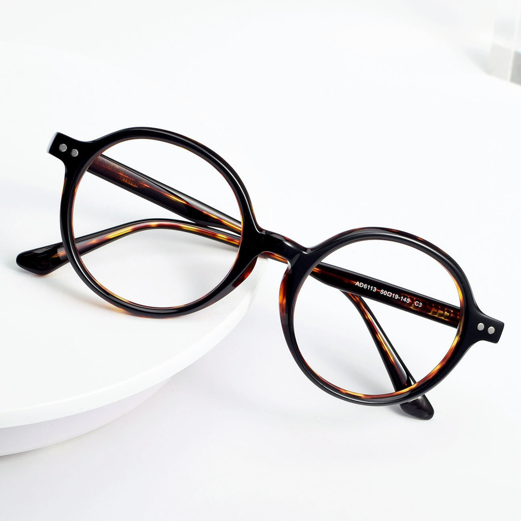 AD6113時尚韓版圓框眼鏡女高品質清新淑女可配鏡板材眼鏡框架