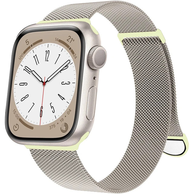 金屬網錶帶磁性手鍊錶帶兼容 Apple Watch Ultra 2 49mm 42mm 44mm 45mm 41mm I