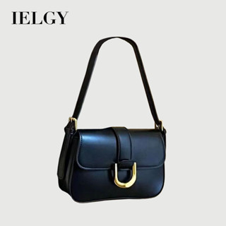IELGY 手提包女高檔質感法棍復古馬蹄扣時尚氣質百搭單肩包