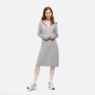 Ohsunny 女士長款防曬風衣外套透氣連帽防紫外線夾克防曬服 UPF50+