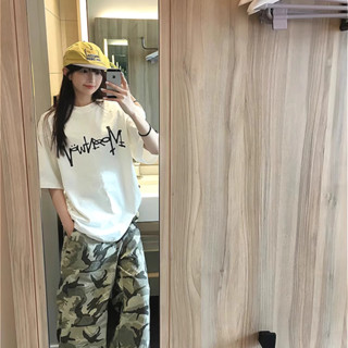 不買會後悔！真的現貨100%純棉短袖T恤 男女oversize塗鴉印花 休閒寬鬆百搭慵懶上衣 日韓係甜酷ins風大學t