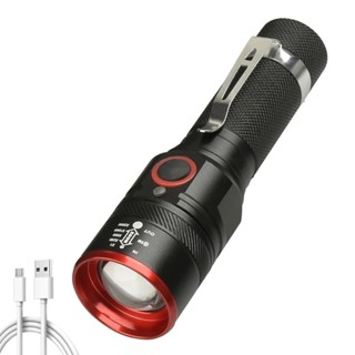 Led 手電筒 XM-L T6 自行車燈 USB 可充電 18650 電池手電筒 3000lm 鋁製防水 3 模式騎行燈