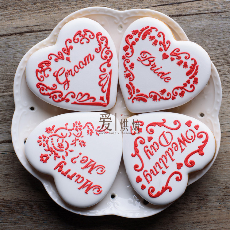 現貨【情人節模具】520情人節 餅乾模具 中西式婚禮 14件套裝 印花手伴 DIY烘焙工具 送切模