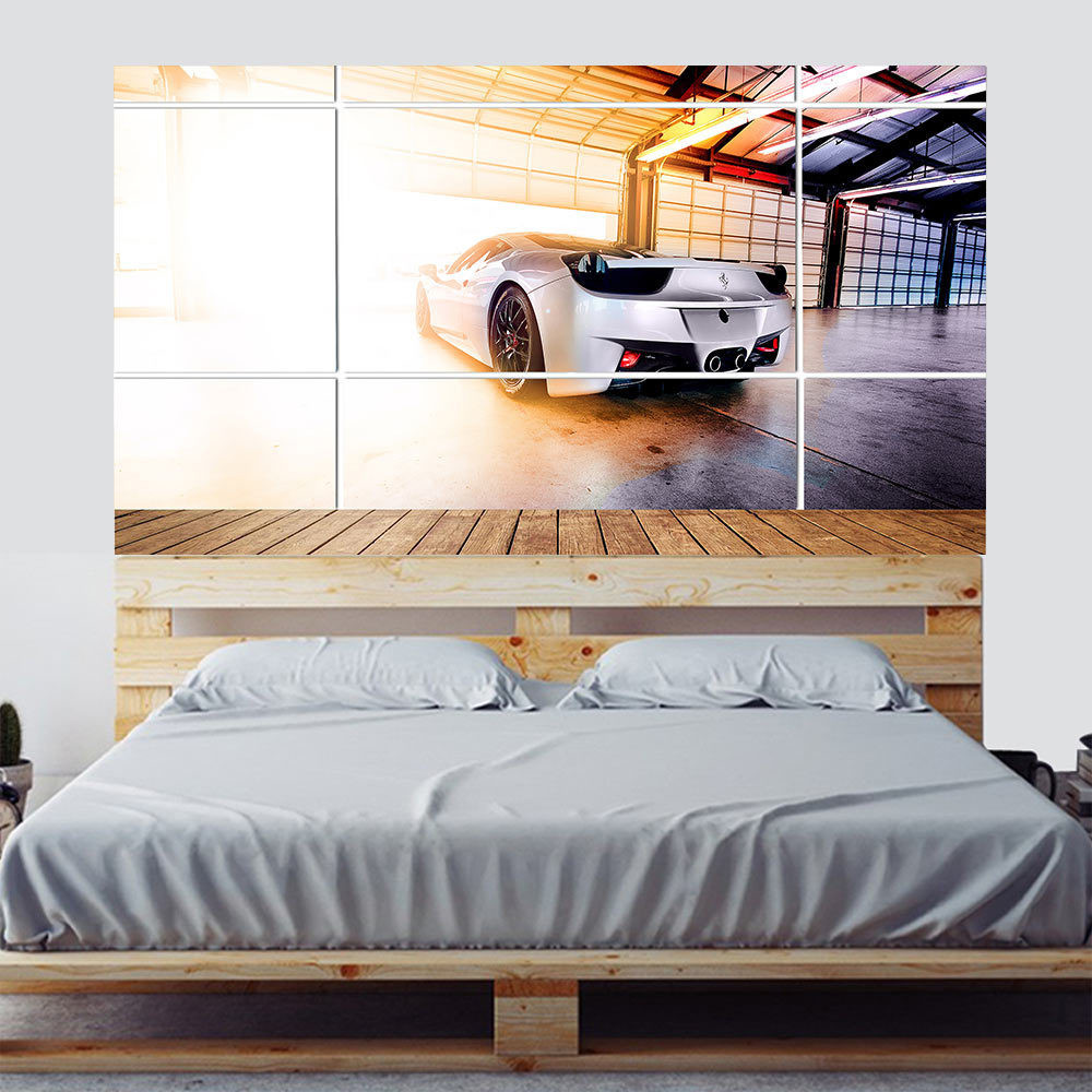 3d窗臺風景超級跑車床頭貼 創意牆貼 個性家庭裝飾壁紙壁畫
