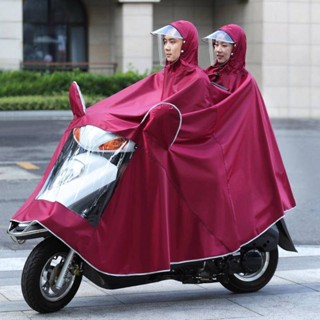 電動車連身雨衣 加厚雙人雙帽簷 成人騎行 機車雨具