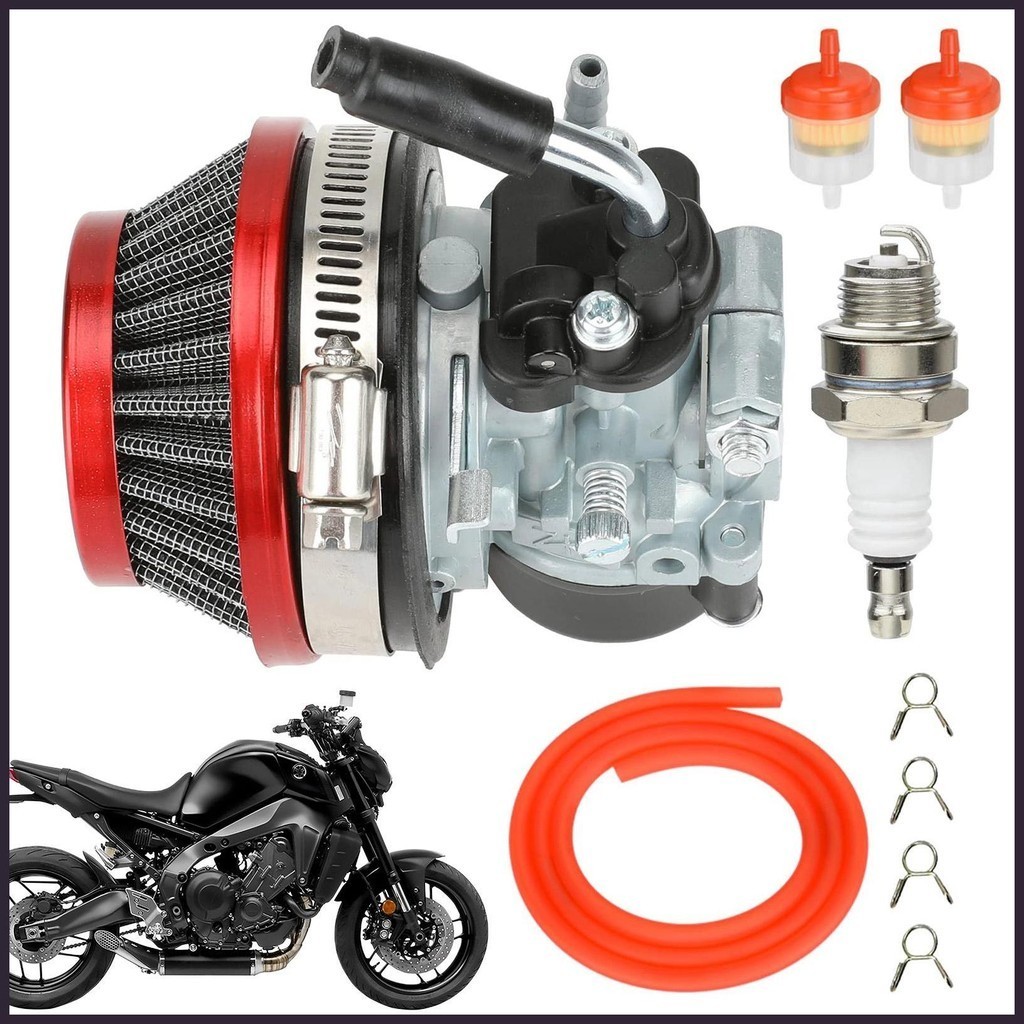 摩托車化油器套件發動機套件自行車電機化油器零件適合 49cc/50cc/66cc/80cc/100cc 鋁合金船