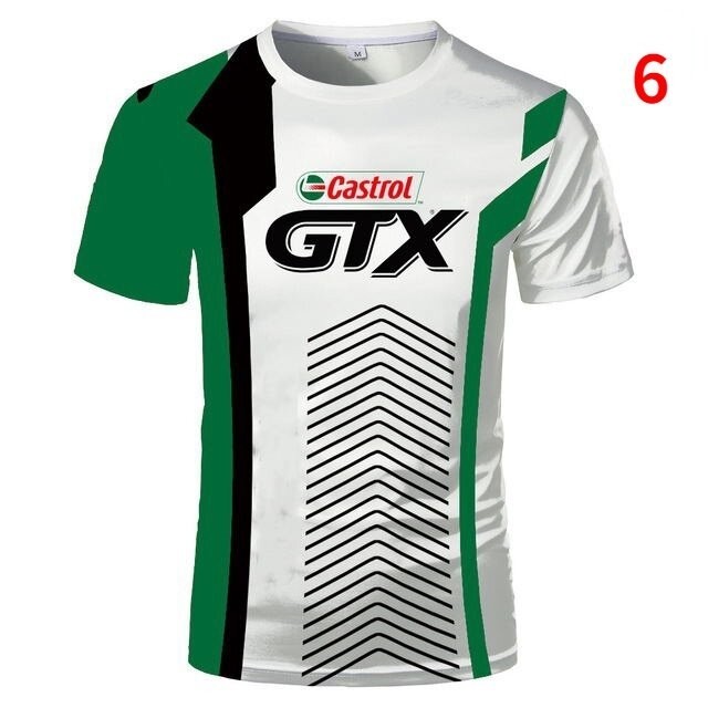 Gtx 男式短袖 O 領平紋針織襯衫戶外機車運動衫寬鬆 3d 印花純色 T 恤綠色