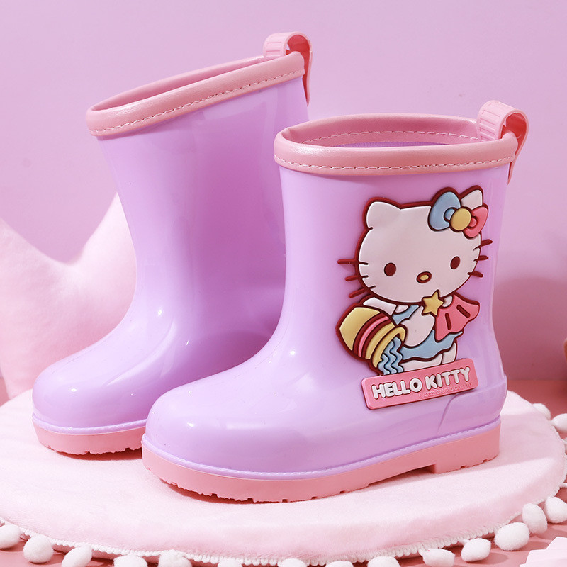 Hello Kitty 凱蒂貓兒童雨鞋 卡通雨靴女童防水防滑水鞋 幼兒園雨具學生
