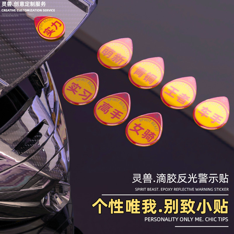 優馳車品摩托車滴膠反光貼改裝靈獸適用鈴木GSX車身警示貼250SR實習標貼紙